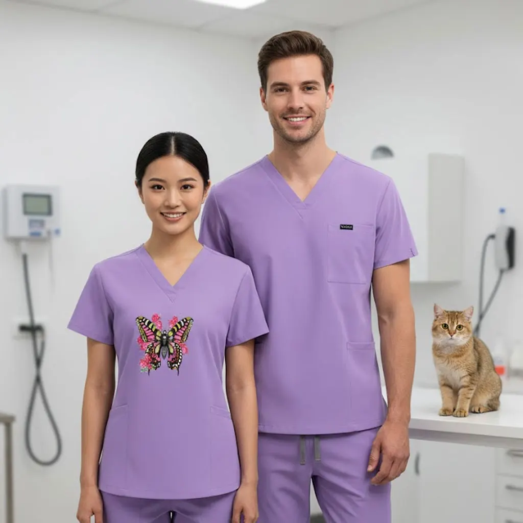 

Новинка! Эксклюзивная расцветка: женская медицинская форма с коротким рукавом для медсестер, врачей и хирургов. Индивидуальный дизайн.