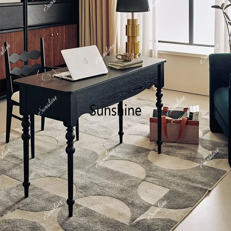 French retro solid wood writing desk desk
