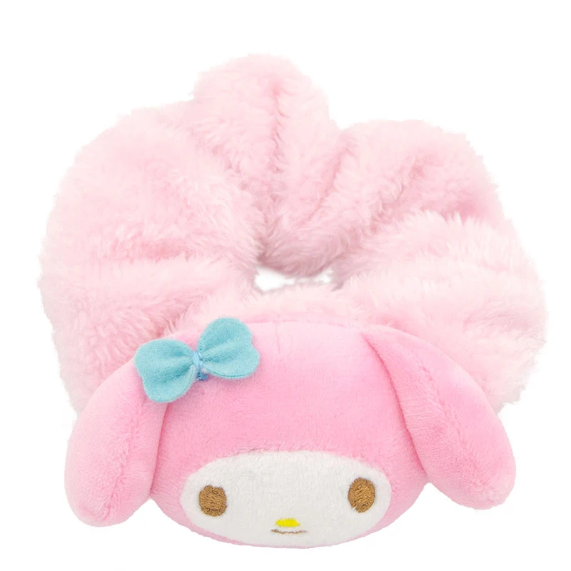 Cute Sanrio Plush Head Rope Cinnamoroll My Melody Headbands Kuromi Scrunchie Hangyodon Hair Accessories Girls Birthday Gifts