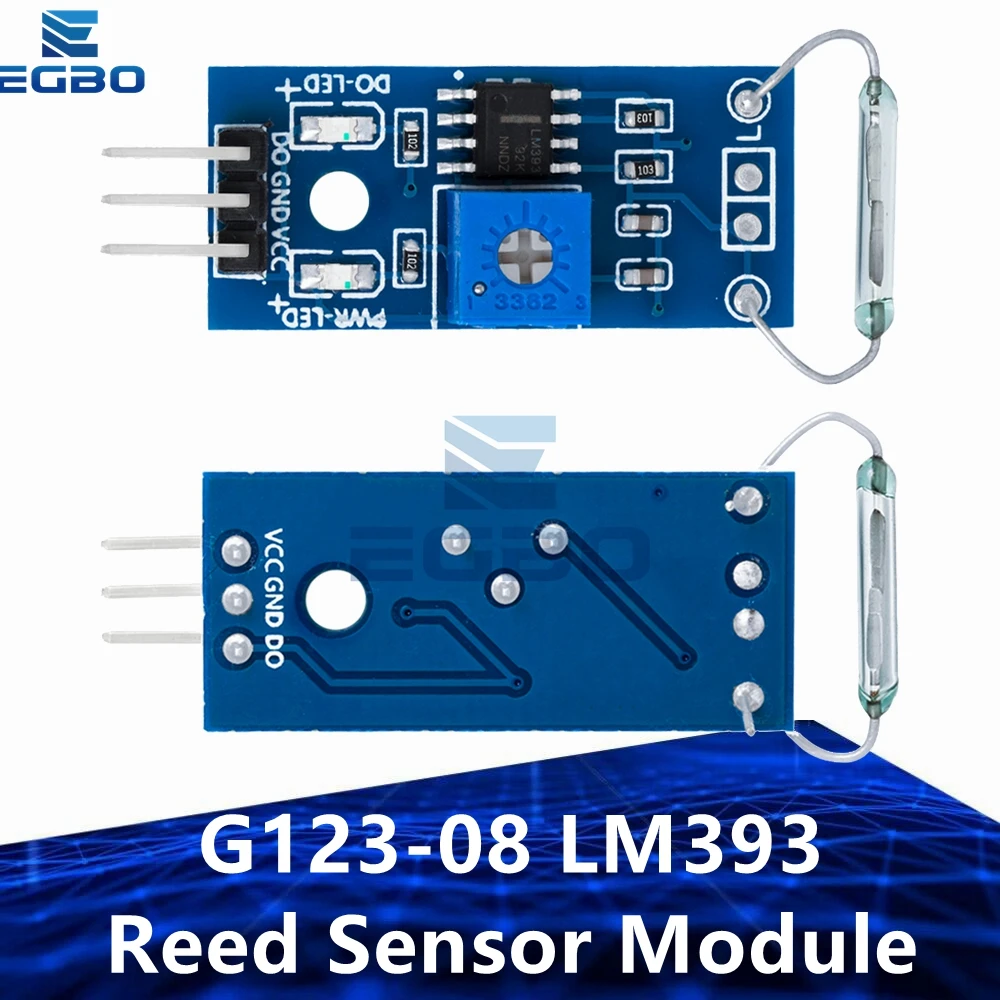 1-5PCS G123-08 LM393 Reed Sensor Module: Magnet-Sensitive Magnetic Switch for Arduino DIY Kits
