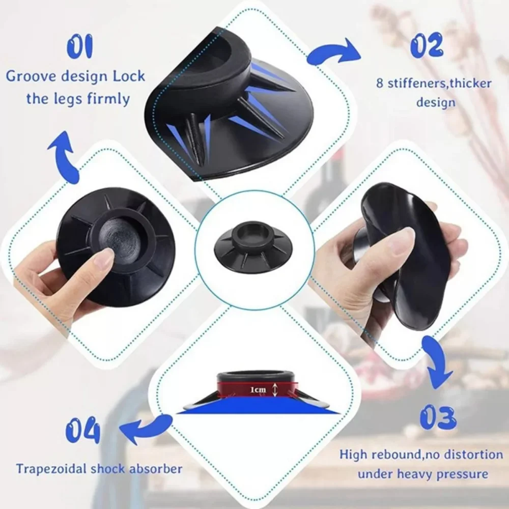 Washing Machine Anti Vibration Feet Pad Round Slipstop Non-Slip Fixed Base Refrigerator Support Damper Stand Furniture Protector