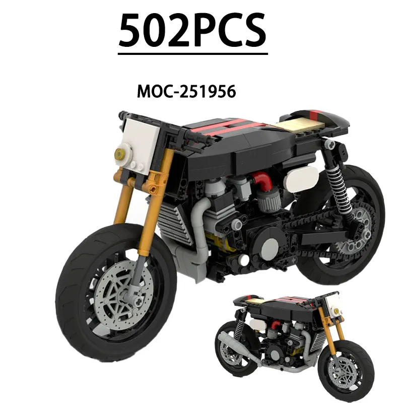 

MOC-251956 Building Block Motorcycle Motor Vehicle Racing Model Display 502 Pieces Children Birthday Christmas New Year Toy Gift