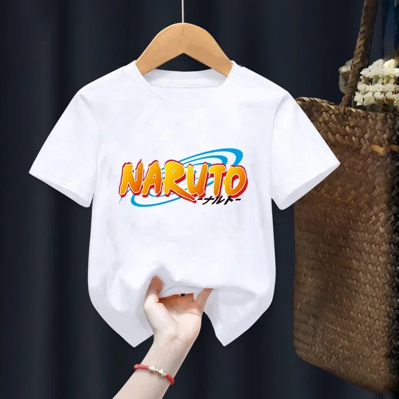 Summer Anime Naruto Children T-Shirt Kawaii Cartoon Print Tshirt Casual Short Sleeve Cotton Top Kid Boy Girl Clothing Baby Tee