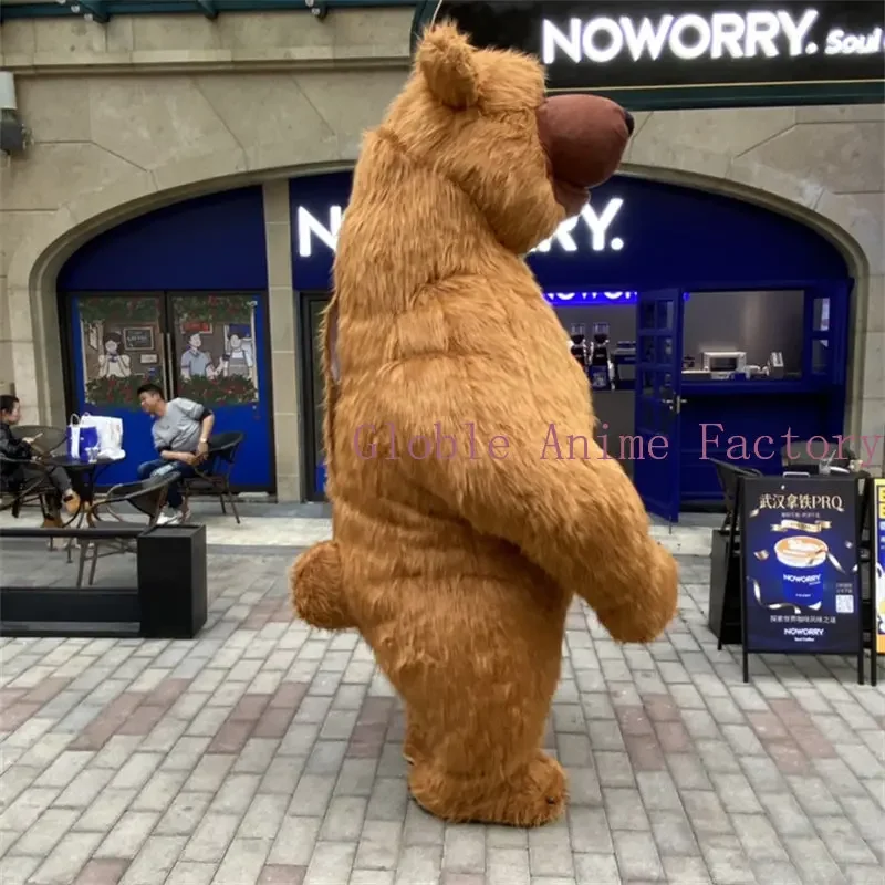 Inflatable Cute Furry Plush Brown Bear Mascot Costume Fursuit Halloween Promotion Halloween Cosplay Party Dress Party Cosplay