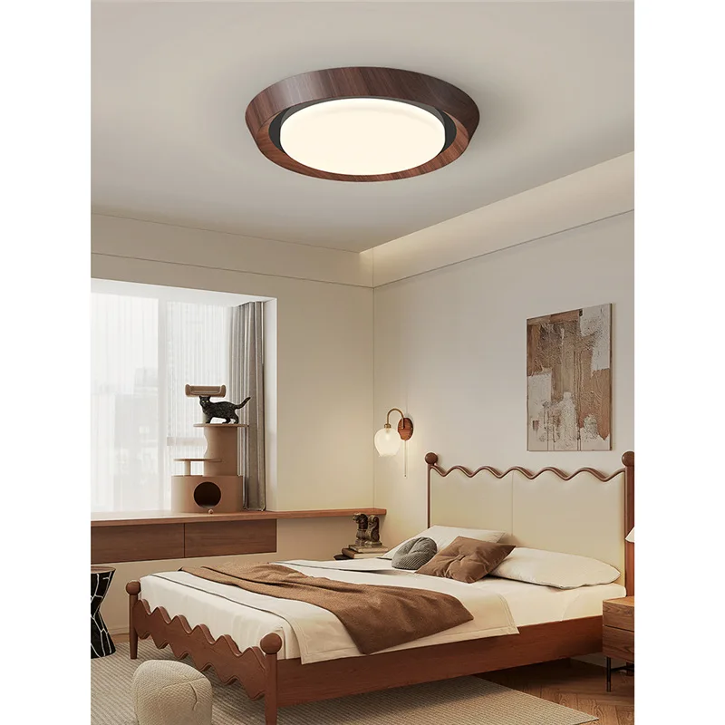 

Walnut pattern master bedroom light medium ancient style high sense multi-layer round home super bright eye protection study