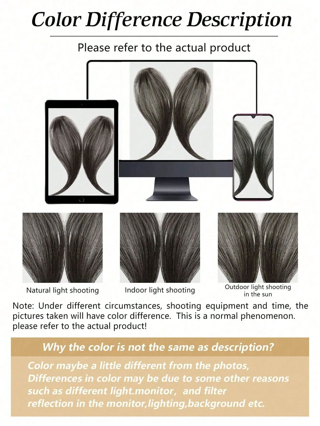 2Pcs/Set Synthetic Middle-Part Bangs Hair Extensions Easy Clip In Forhead Gradient Bangs Natural Seamless Side Fringe Hairpiece