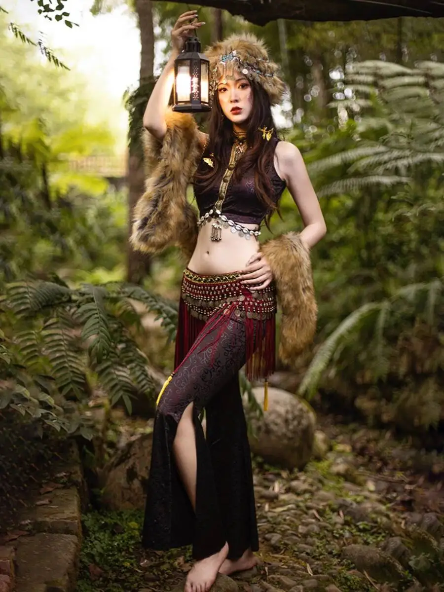 

New Exotic Style Clothing Western Regions Costume Drama Alien Race Xishuangbanna Tribal Wind Princess Clothing Belly Dance