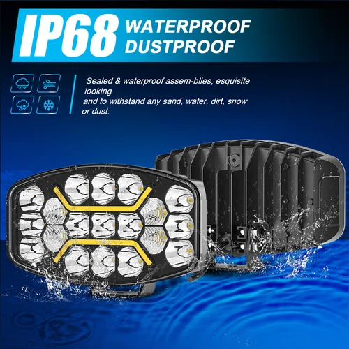 Imagen 2 del producto Barra de trabajo Led 120W 24 Potlight DRL luz de coche de 10 pulgadas para barra Led 4X4 todoterreno SUV ATV camión excavadora blanco ámbar