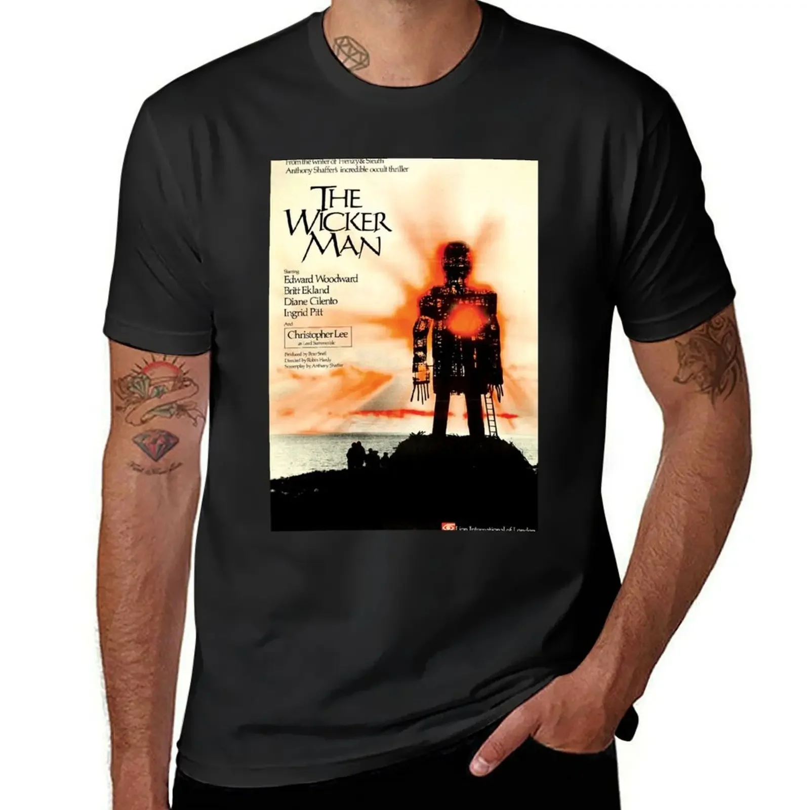 The Wicker Man UK Release Poster T-Shirt vintage graphic tee vintage plain white t shirts men
