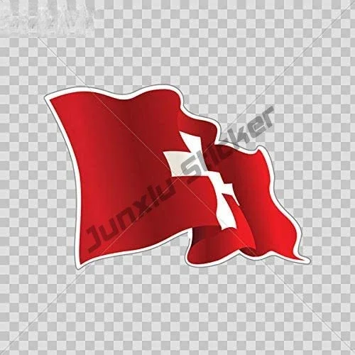 Switzerland Wave Flag Sticker Decal CH with Flag Sticker Country Code Vinyl Reflective Decal Truck Oval Decor Car Accessories