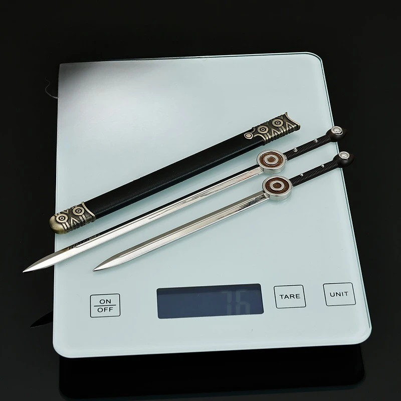 22 cm série de tv periféricos mu lang sol-lua espadas gêmeas armas modelo ornamentos de mesa colecionáveis presente criativo para amigo brinquedo