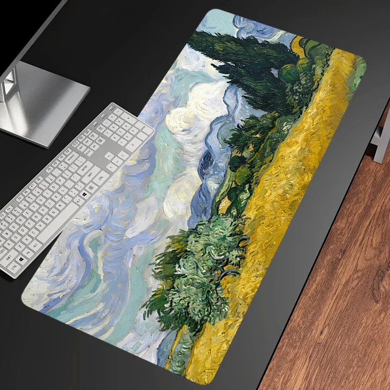 Van Gogh Oil Painting The Starry Night Mouse Pad Gaming Laptops Keyboard Mat Deskmat Pc Accessories Desk Protector HD carpet xxl