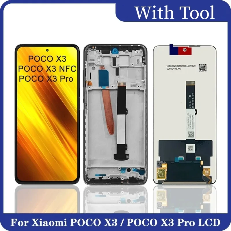 

6.67" LCD POCO X3 LCD For XIAOMI POCO X3 Pro M2007J20CG LCD Display Touch Screen Digitizer For POCO X3 NFC LCD Replacement