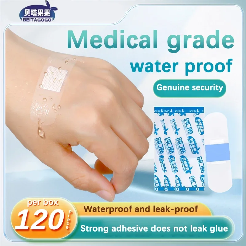 

120 pieces of waterproof band-aid, transparent, invisible, hemostatic, breathable, anti-wear band-aid Analyzers Diving tank