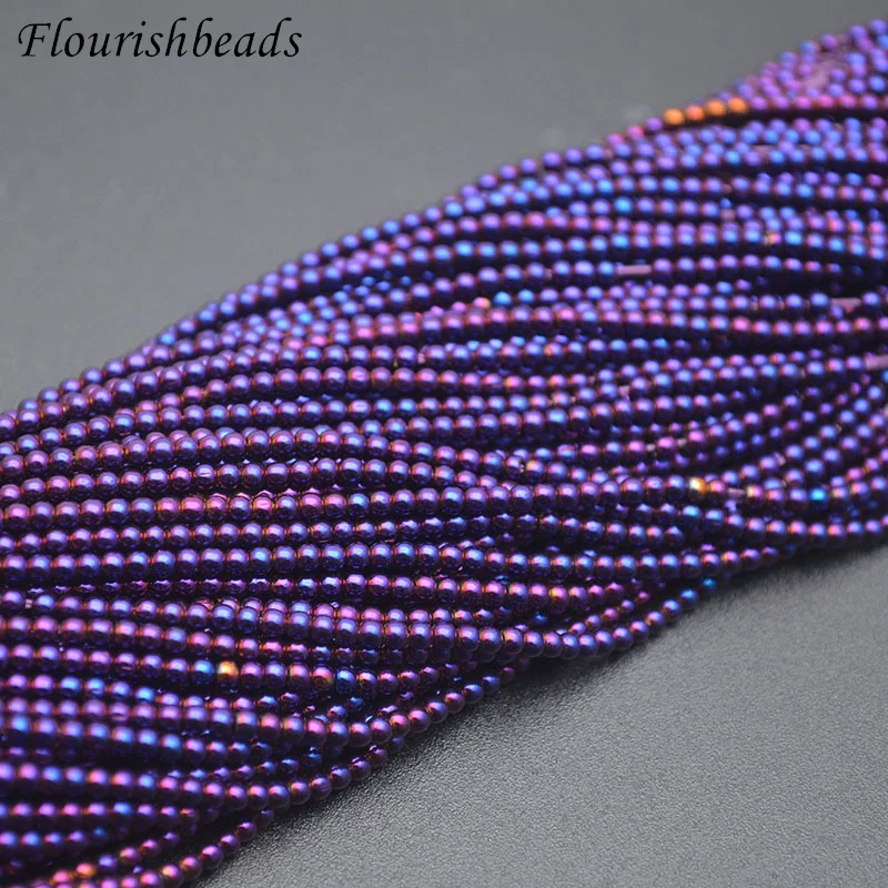 10strands 2mm Round Smooth Crystal Glass Loose Spacer Beads 24 Colors for DIY Necklace Bracelet Jewelry Making