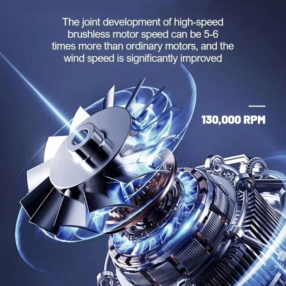 محرك بدون فرشاة توربو مروحة عنيفة 200 واط 52 متر/الثانية منفضة هواء كهربائية متعددة الوظائف قابلة للشحن منفاخ هواء قوي تهب الثلج
