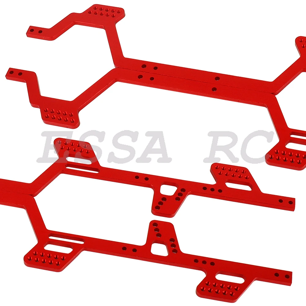 Zestaw bocznych szyn dźwigni podwozia ze stopu aluminium lub mosiężna oś środkowa DIY dla 1/18 RC TRX-4m TRX4m do be 6X6 Części do modernizacji ramy