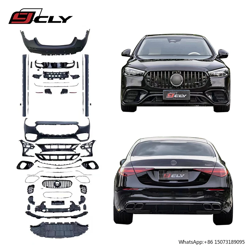 

2021-2024 Year S63 Body Kit for S Class W223 Upgrade to S63 Style Bodykit Front Rear Bumper Grille Diffuser Side Skirts