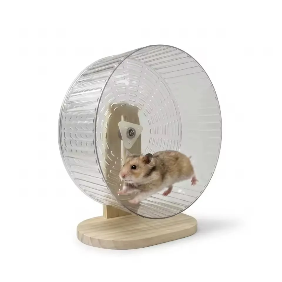 24cm Large Hamster Running Wheel  Silent Roller With Bracket Sports Toy Landscaping Flywhe