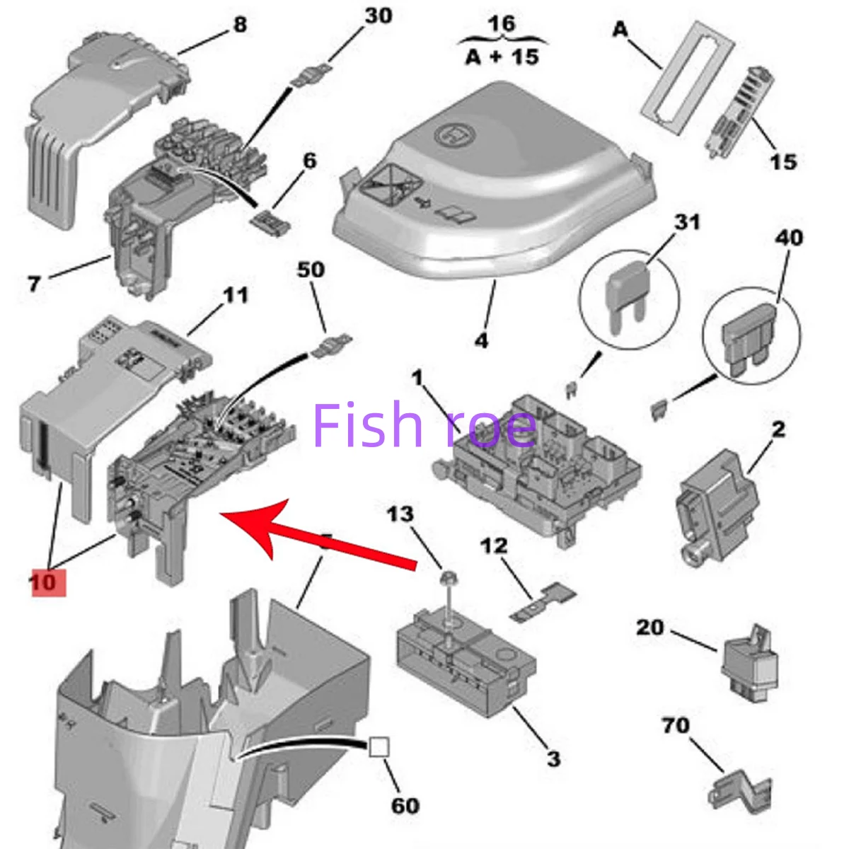 

Предохранитель BPGA Box 6500GR 28236841 2821716 Модуль защиты аккумуляторного менеджера 308SW RCZ c-itroen C4 Picasso