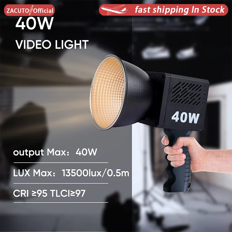 

40W Professional LED Photography Video Lamp Power Build in Battery 2500-6500k Dual Color Temperature COB Light Kit