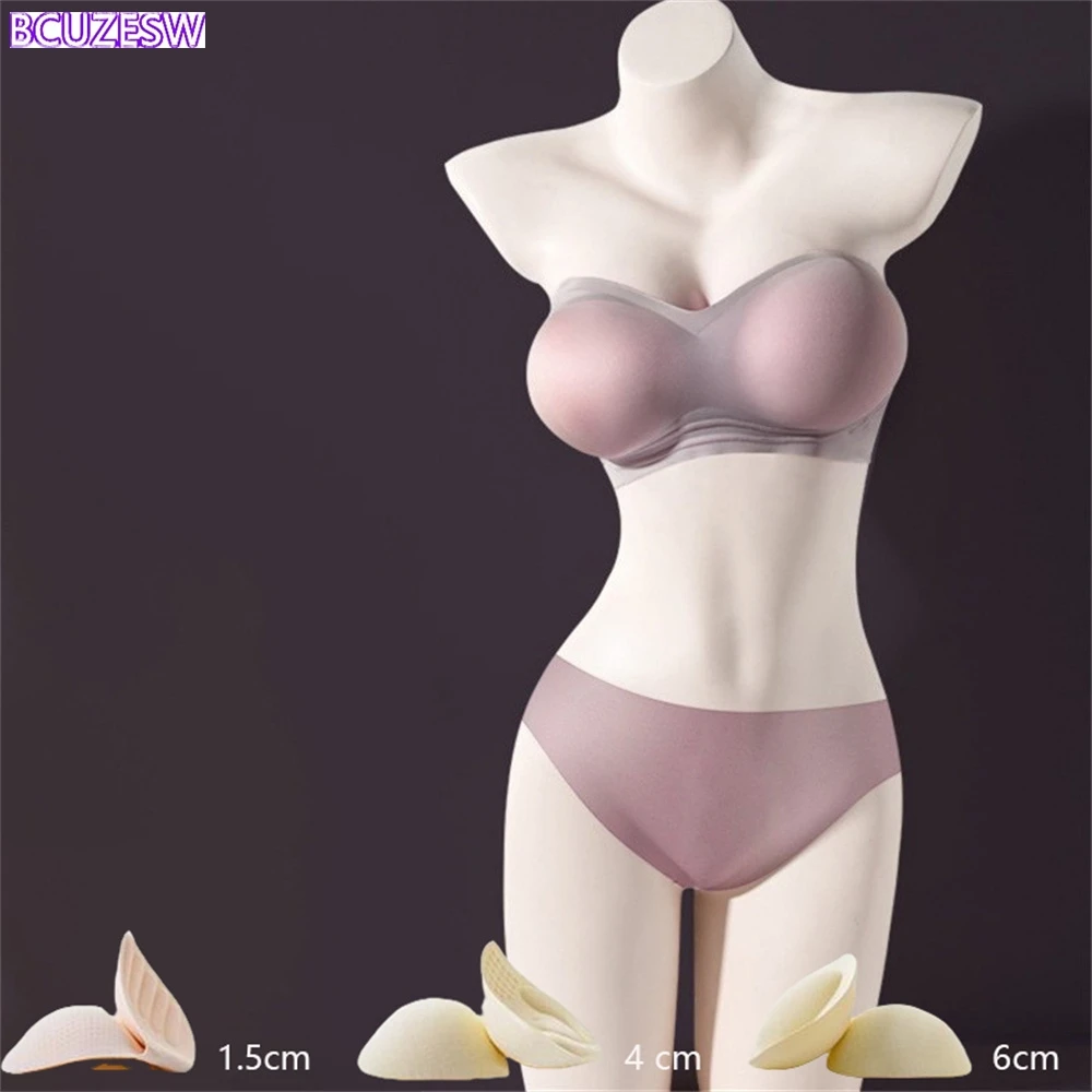 

1.5cm/4/6cm Push Up Bra For Women Sexy Bralette Wireless Soft Seamless Brassiere Comfortable Gathered Female Externally Expanded