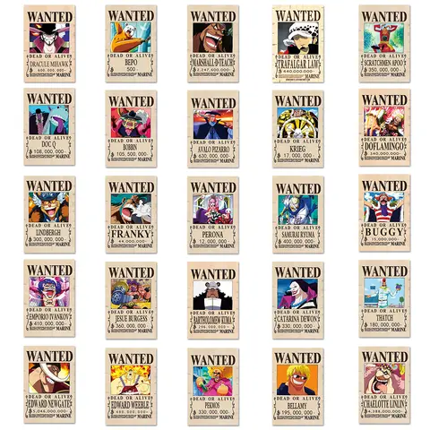 10/30/50/100pcs ONE PIECE Anime Wanted Poster Stickers Manga Character Graffiti Decals DIY Guitar Phone Laptop Car Cool Sticker