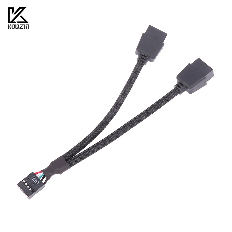 

USB-удлинительный кабель для материнской платы компьютера, 9-контактный, 1 гнездо на 2 штекера, Y-разветвитель, аудио HD-удлинитель для ПК, сделай сам