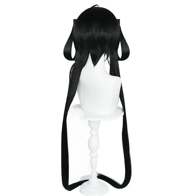 Synthetic Long Black Cosplay Wig for Sun Shangxiang Character Heat Resistant Fiber Hair with Natural Scalp for Anime Party