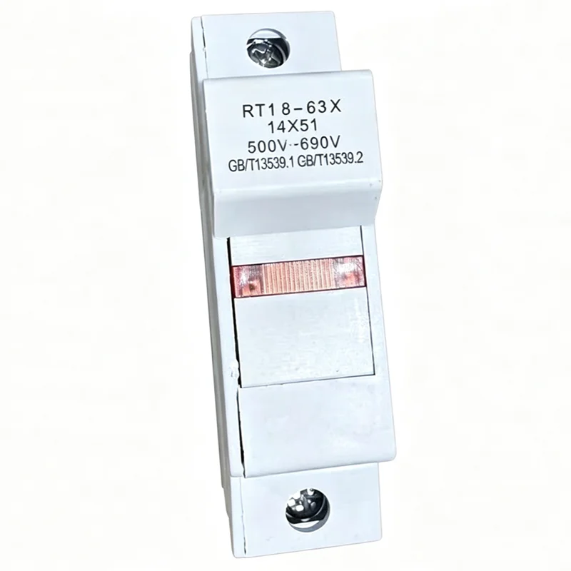 Din Rail RT18-63X 1P new rail type fuse base with indicator light, thickened copper piece 500V-690V 14 * 51 with Indicator Light
