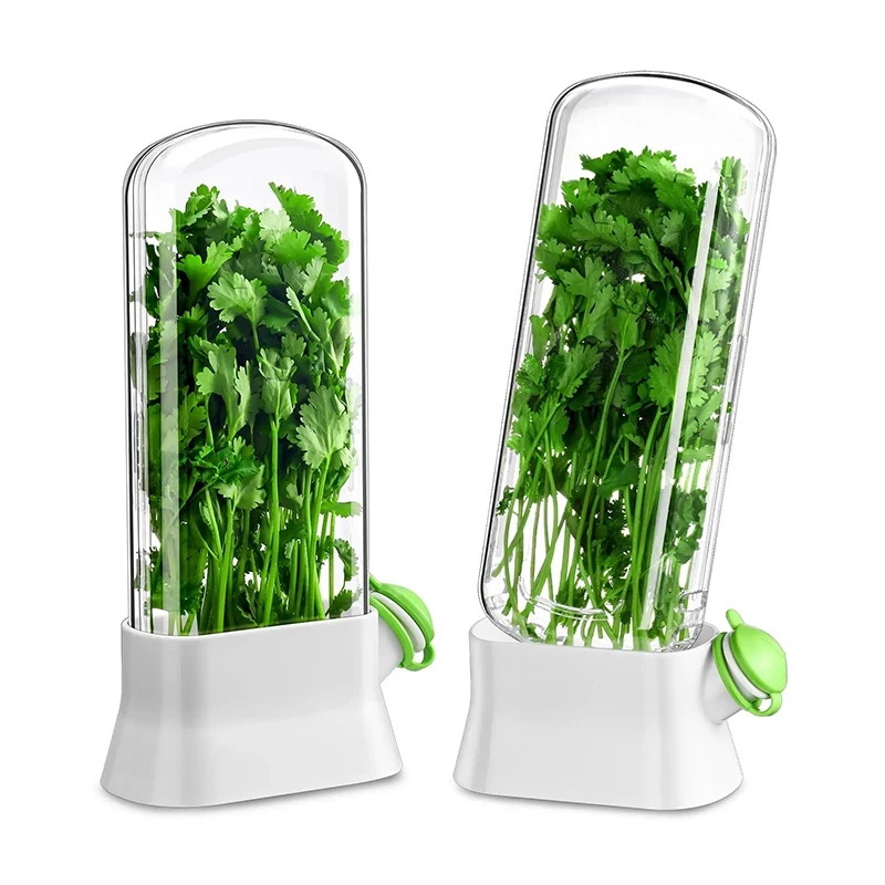 

Refrigerator Herb Crisper Saver Pod Container Vegetable Preserving Bottle Keep Herb/Cilantro/Mint/Parsley/Asparagus Fresh Green