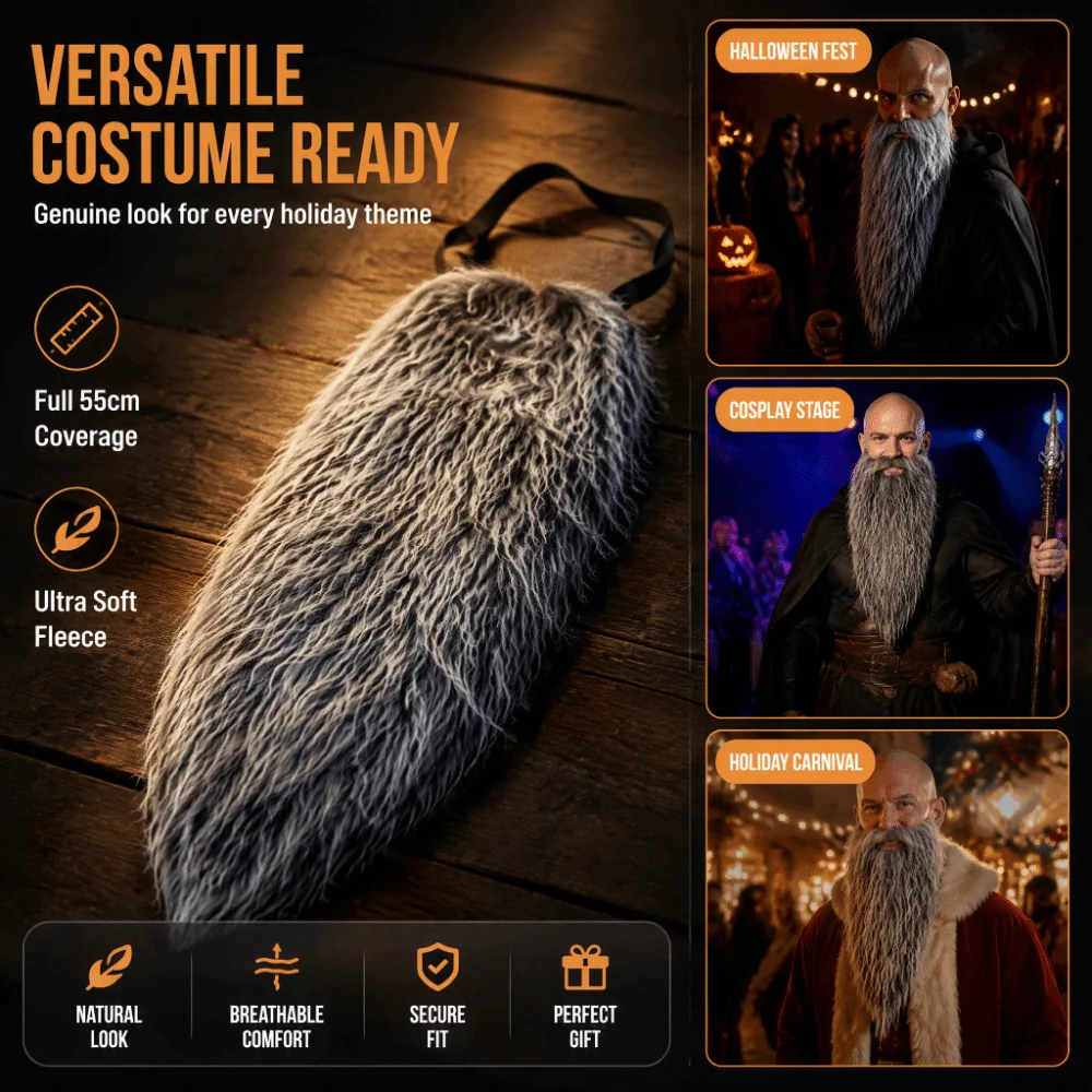 Natural Realistic Fake Beard Novelty Easy to Wear Pirate Beard Mask Fun Soft False Moustache Masquerade