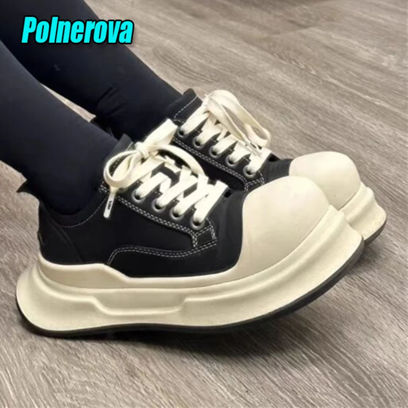 Denim Thick Bottom Sport Shoes Fashion Big Head Unisex Shoes Spring Summer Designer Height Increasing Couple Casual Sneakers