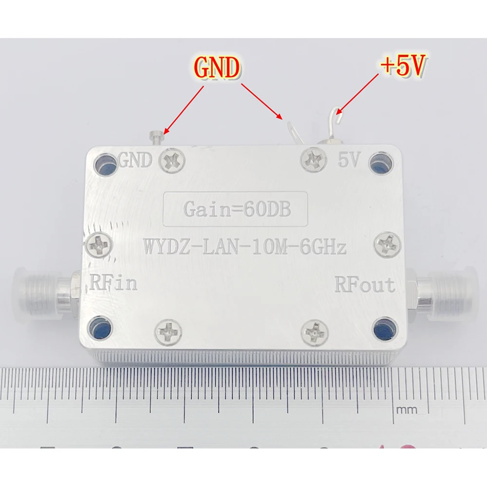 10M-6GHz 60DB 50db High flatness amplifier LAN RF POWER amplifier drive Signal Receiver Drone transmission Hackrf One Software