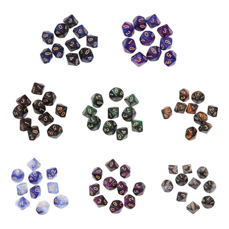D10 Dices RPG Board Game Props Tabletop Game Supplies Double Colors