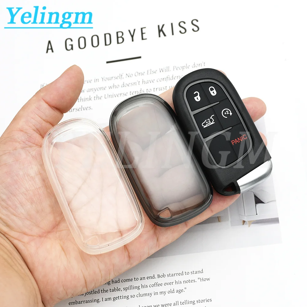 Transparent TPU Car Key Cover Case Fob for Jeep Renegade Compass Grand Cherokee for Chrysler 300C Wrangler Dodge Car Accessaries