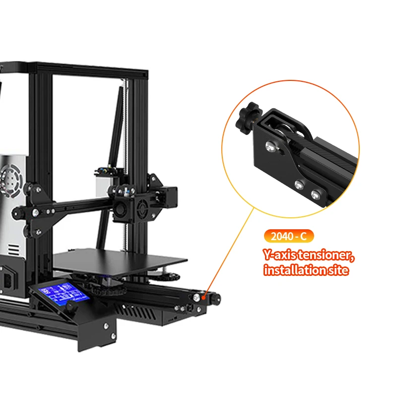 Tensor de cinta síncrona para impresora 3D Ender 3 CR-10, Tensor de estiramiento de 6mm, eje Y ranura en V, 2020