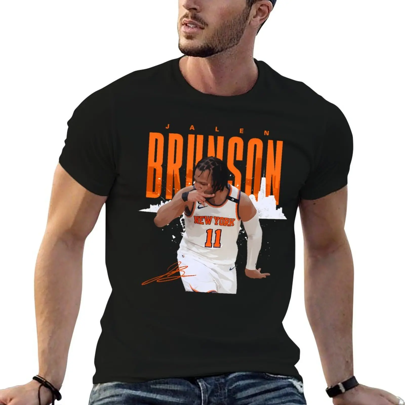 

Jalen Brunson Vintage Design T-Shirt funny t shirts dark humor t shirts for man cotton funny T-Shirt