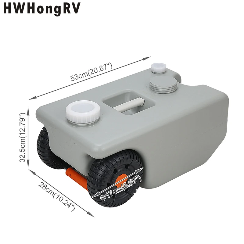 

Hwhongrv 25L Pure Gray HDPE Plastic Water Tank for Motorhome Waste Roll Tank for Campervan RV Car Travel Interior