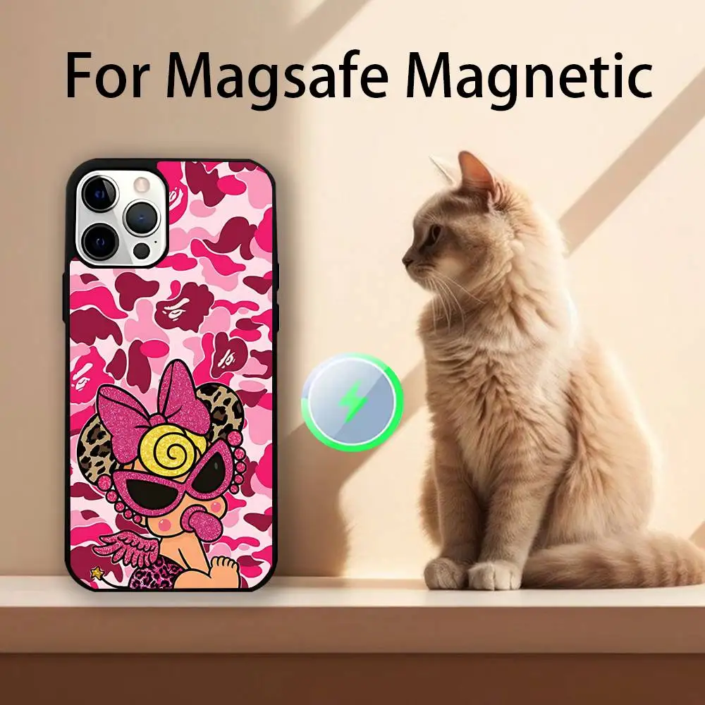 حافظة هاتف H-Hysteric M-Mini لهاتف iPhone 17,16,15,14,13,12,11,Pro,Max,Plus,Mini,SE4,E شحن لاسلكي Magsafe مغناطيسي