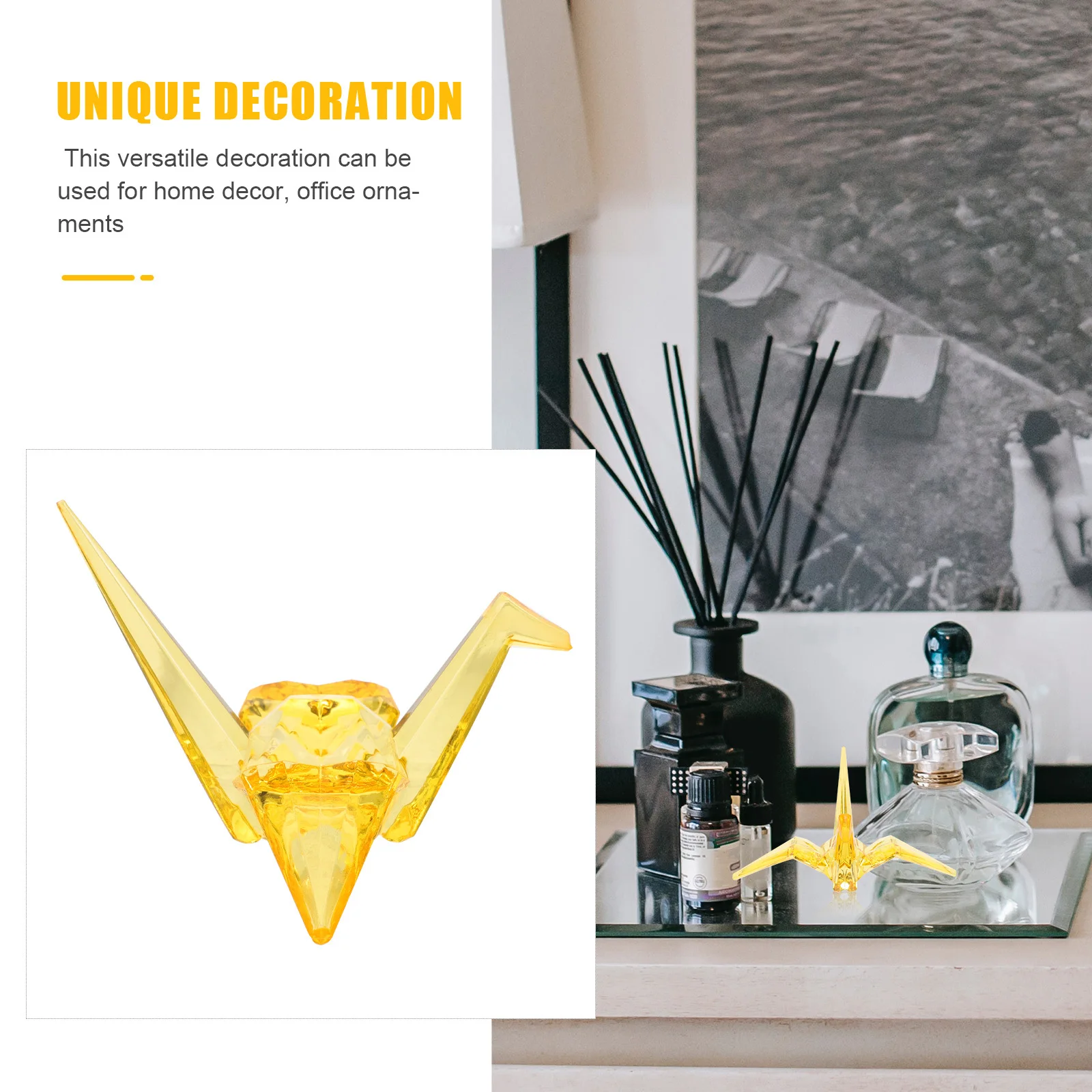 

Acrylic Animal Origami Crane Decoration For Home Party Wedding Holiday Kids Gift Acrylic Animal 3D Sculpture Decor