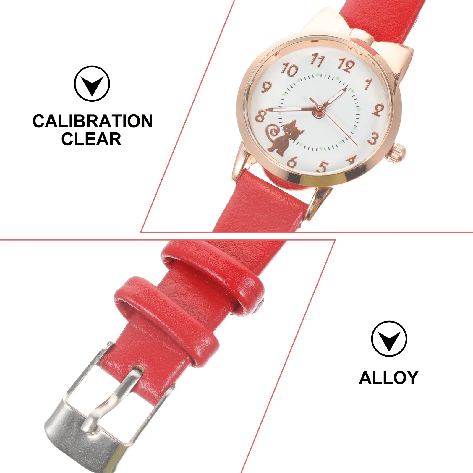 

Kitten Watch Wrist Fashion Quartz Luminous Watches Strap Wristwatch Cat