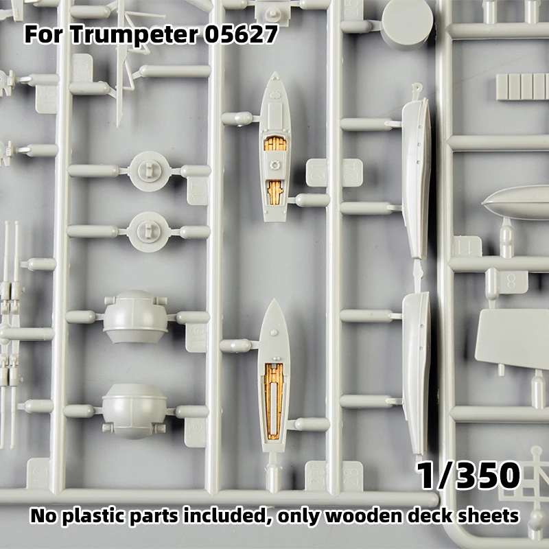 Modell-Upgrade-Teile Lasergeschnittene Holzdeckplatte mit selbstklebender Ankerkette für TRUMPETER 05627 Flugzeugträger 1/350 – Detail 3