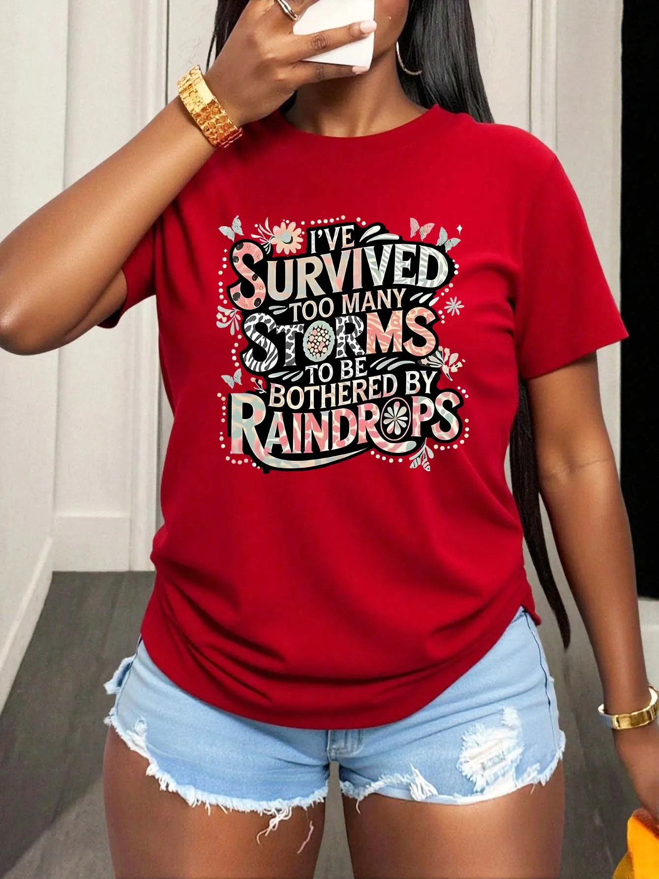 

Inspirational Storm - Themed Graphic Tee For Women Embracing Bold Fashion Spirit