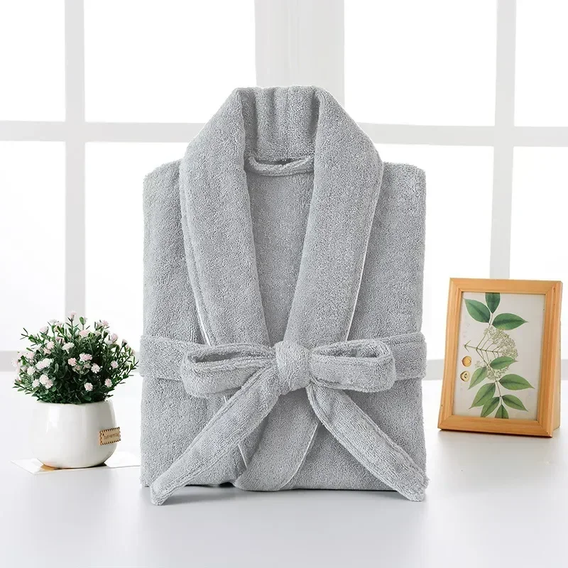 Bathrobe Absorbent Waffle Lightweight Robe Bath Thick Men 100% Gown Cotton Long Towel Terry Sleepwear Women Dressing