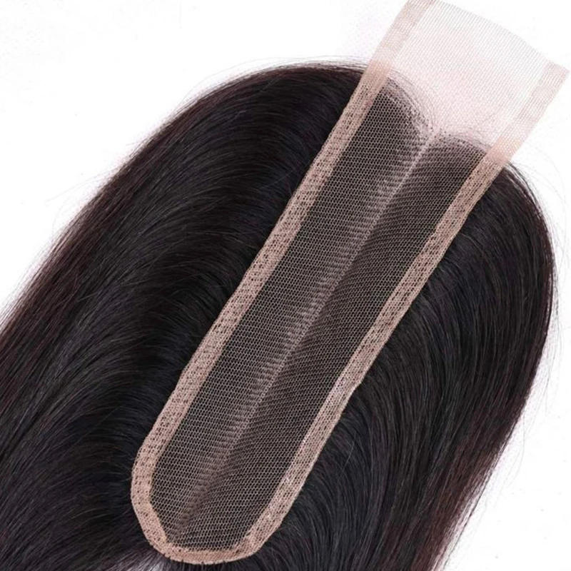 8-22 Inch Straight  Human Hair 10A Double Weft Bundles with HD Lace Frontal 2x6  Frontal Closure Lace Human Hair Natural Colour