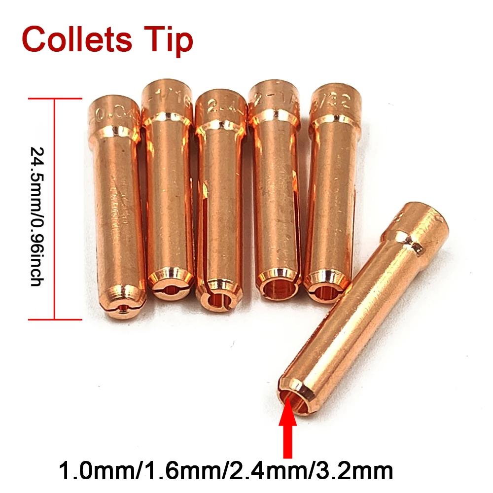 17PCS TIG Welding Torches Stubby Gas Lens Collets Alumina Nozzles Back Cap Kit Fit For SR WP17 WP18 WP26