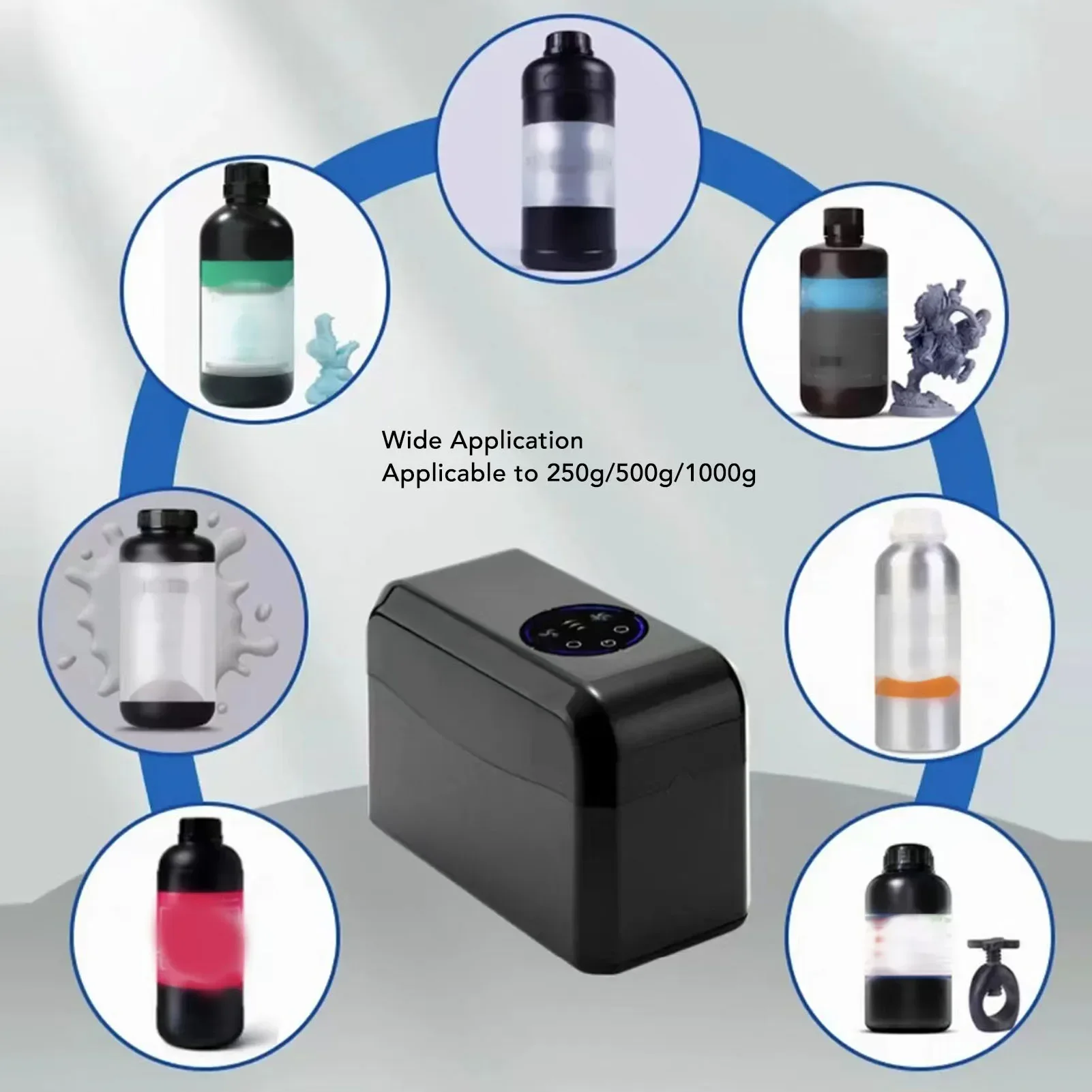

Photosensitive Resin Mixer 3D Printe Resin Heating Mixer Surround Heating LED Display Screen No Heat 40℃ or50℃ 48W for 250g 50