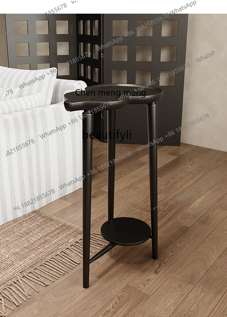 

E153 Solid Wood Flower Stand Incense Holder Living Room Study Tea Table Storage Rack for Home Use