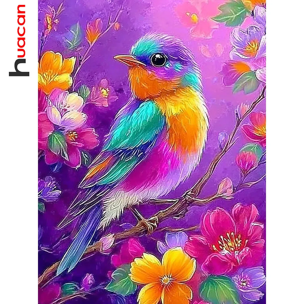Huacan Vollständiges Diamant-Gemälde Vogel Blume Diamant-Mosaik Tier Neue Kollektion 2026 Dekorative Gemälde